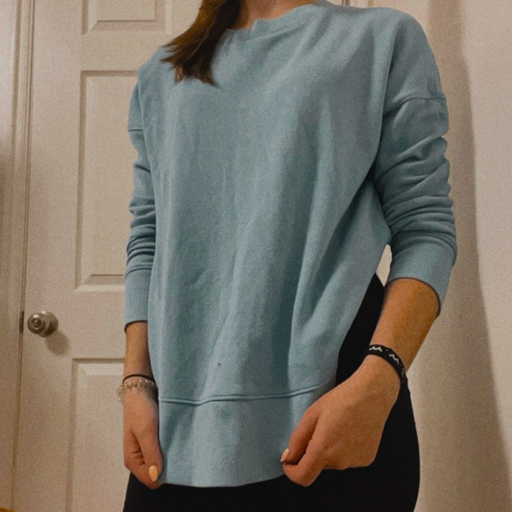 cute blue crew neck